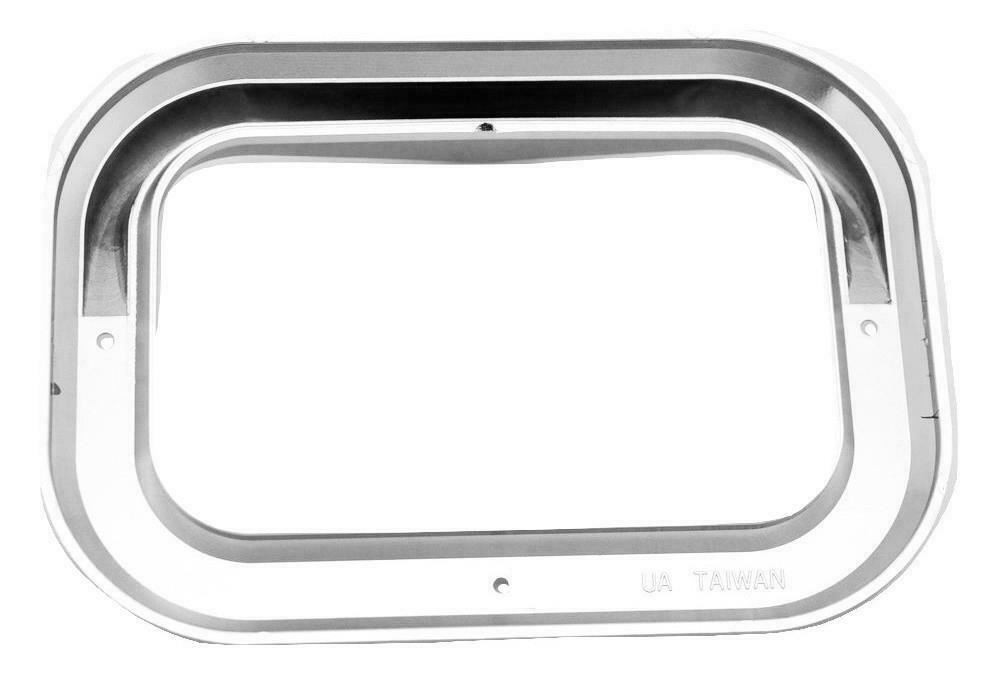 Rectangular Light Bezel with Visor Chrome Plastic 3 Screw 5 5/16" UP#10485 Pair