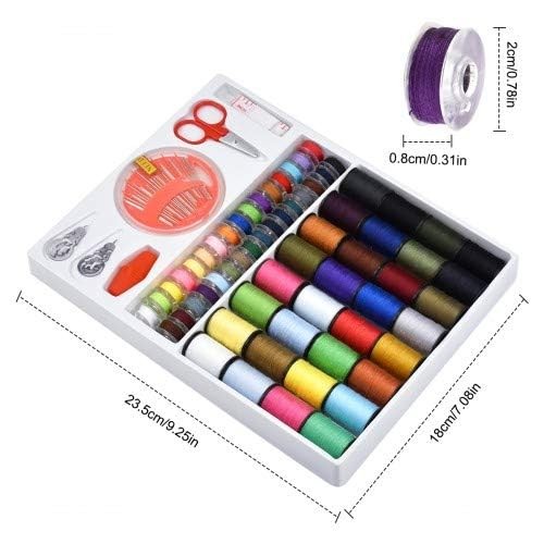 100pcs Sewing Thread Tools Kit - 64 Rolls Machine Thread Spools 30pcs Needles...