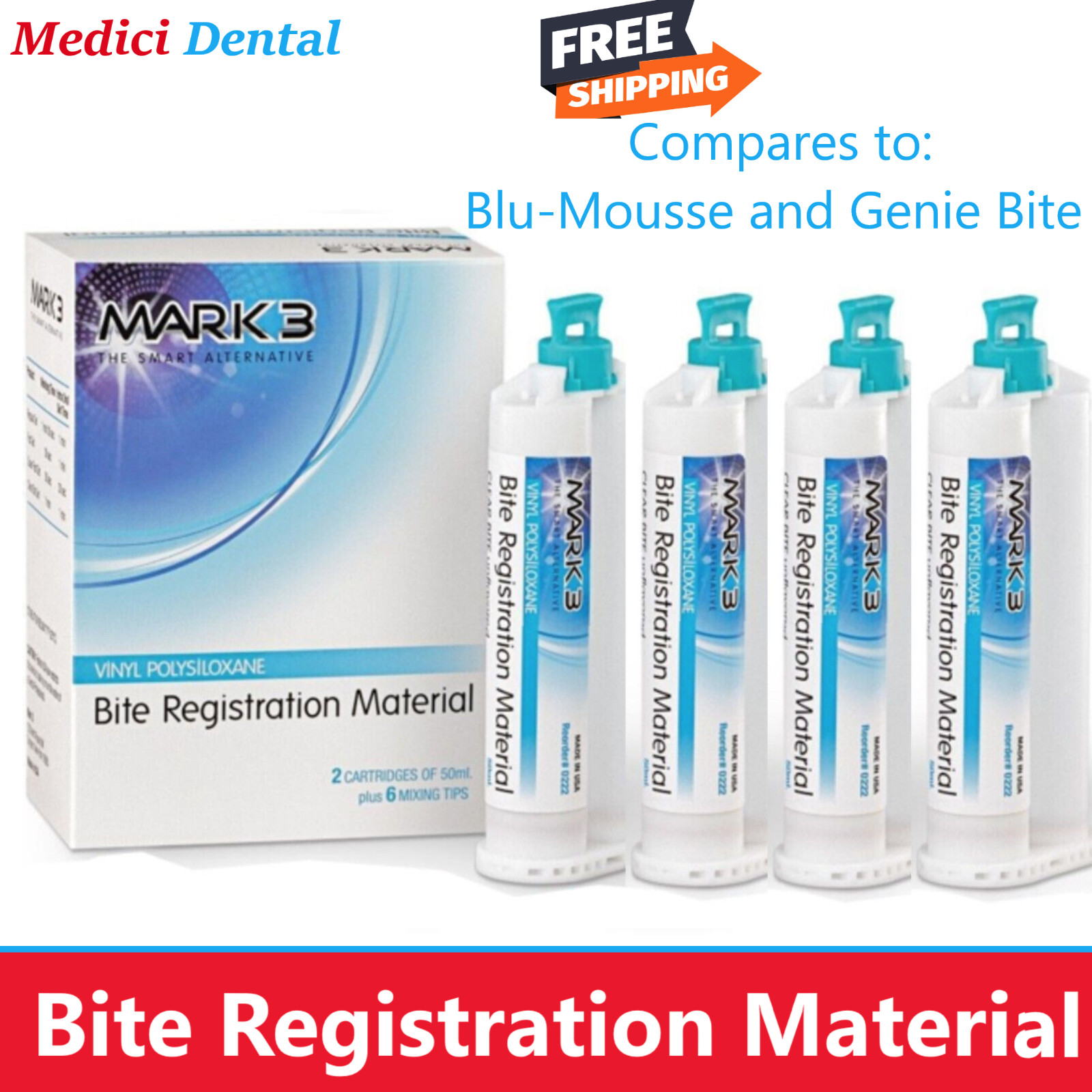 Dental Bite Registration Impression Material FAST SET or REGULAR SET, 1-40 50ml