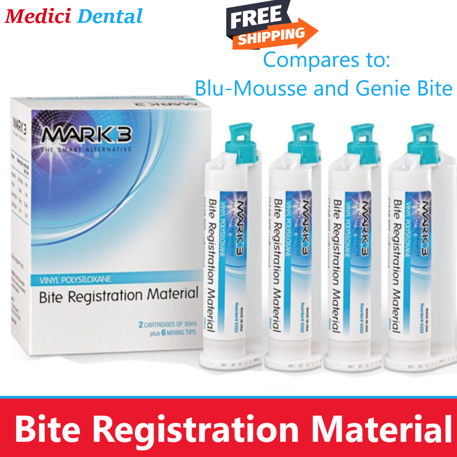 Dental Bite Registration Material FAST SET or REGULAR SET, Choose Pk Made in USA
