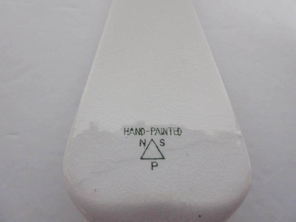 Ceramic Cake Server Signed On Back /hand painted Good Condition