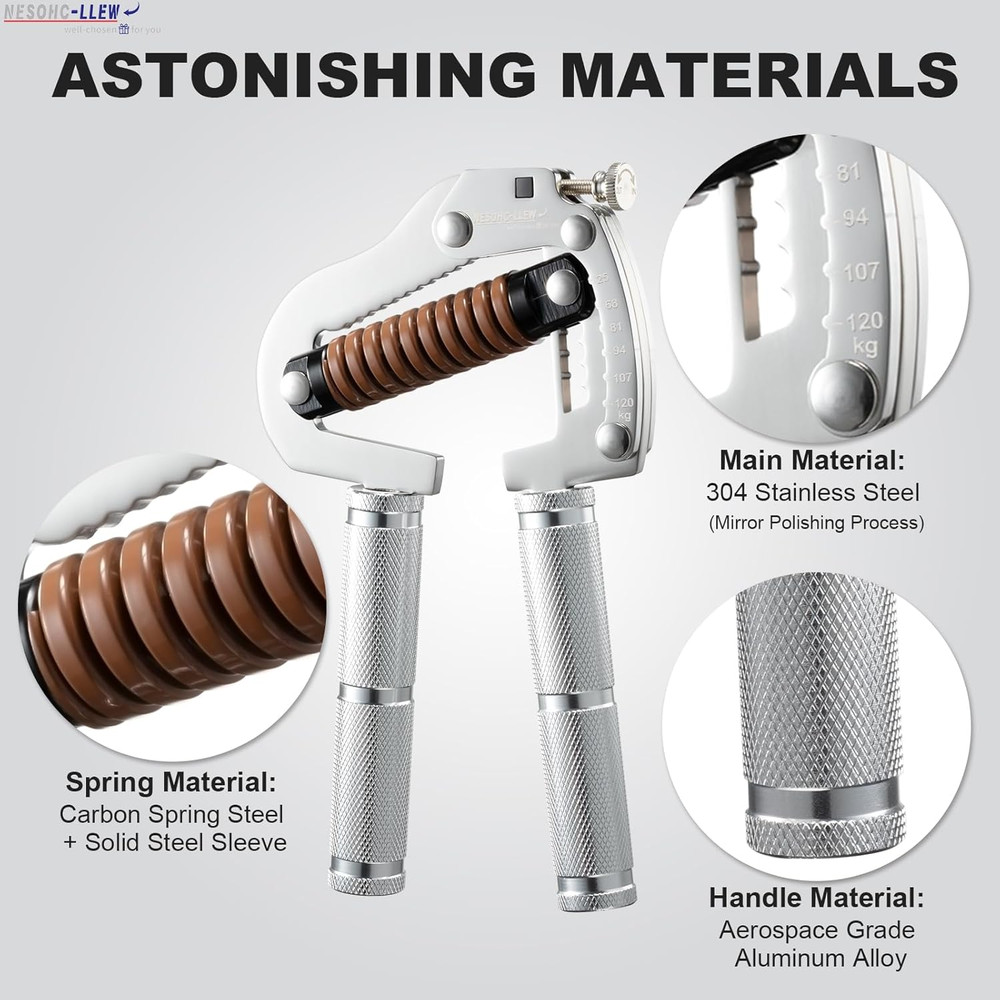 Premium Adjustable Grip Strength Trainer - 55-264 Lbs Resistance Range