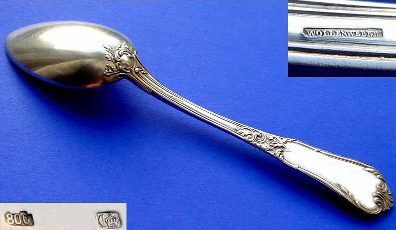 Large Solid Spoon, WOLLENWEBER, 800 Silver A332