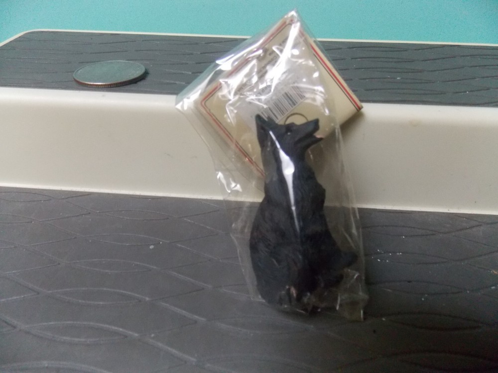 Tiny Black German Shepherd Dog Figure