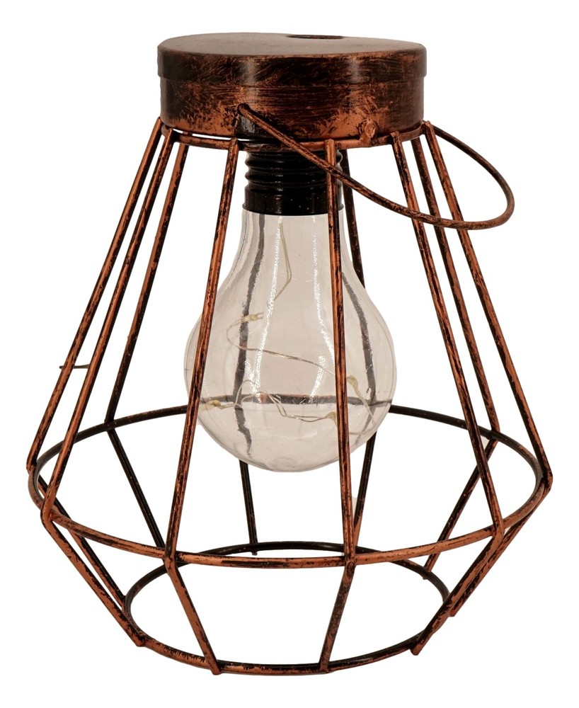 Rustic Metal Cage LED Lanterns (3 Pack, Diamond) Cordless Lantern Vintage