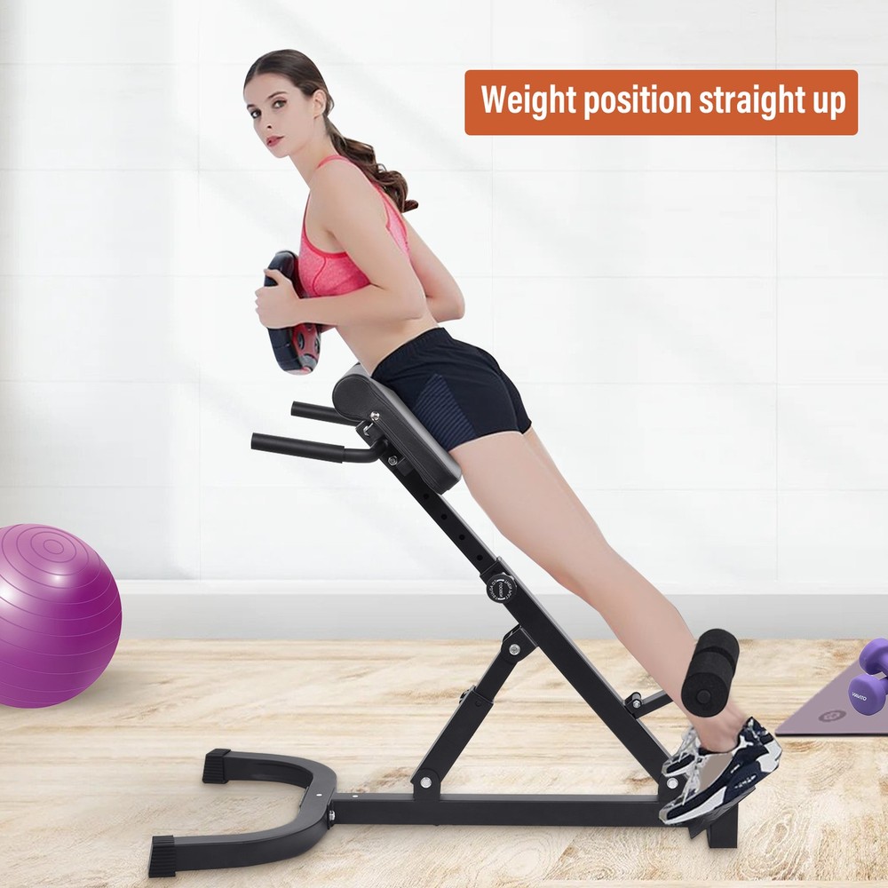 Hyper-Extension Roman Chair - Adjustable Lower Back Bench Machine US