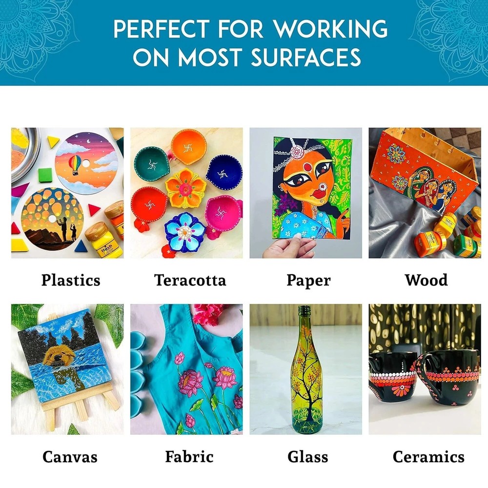 # Flash Premium Solid Metallic Acrylic Colour Set | 12 Color Set | 50 ml