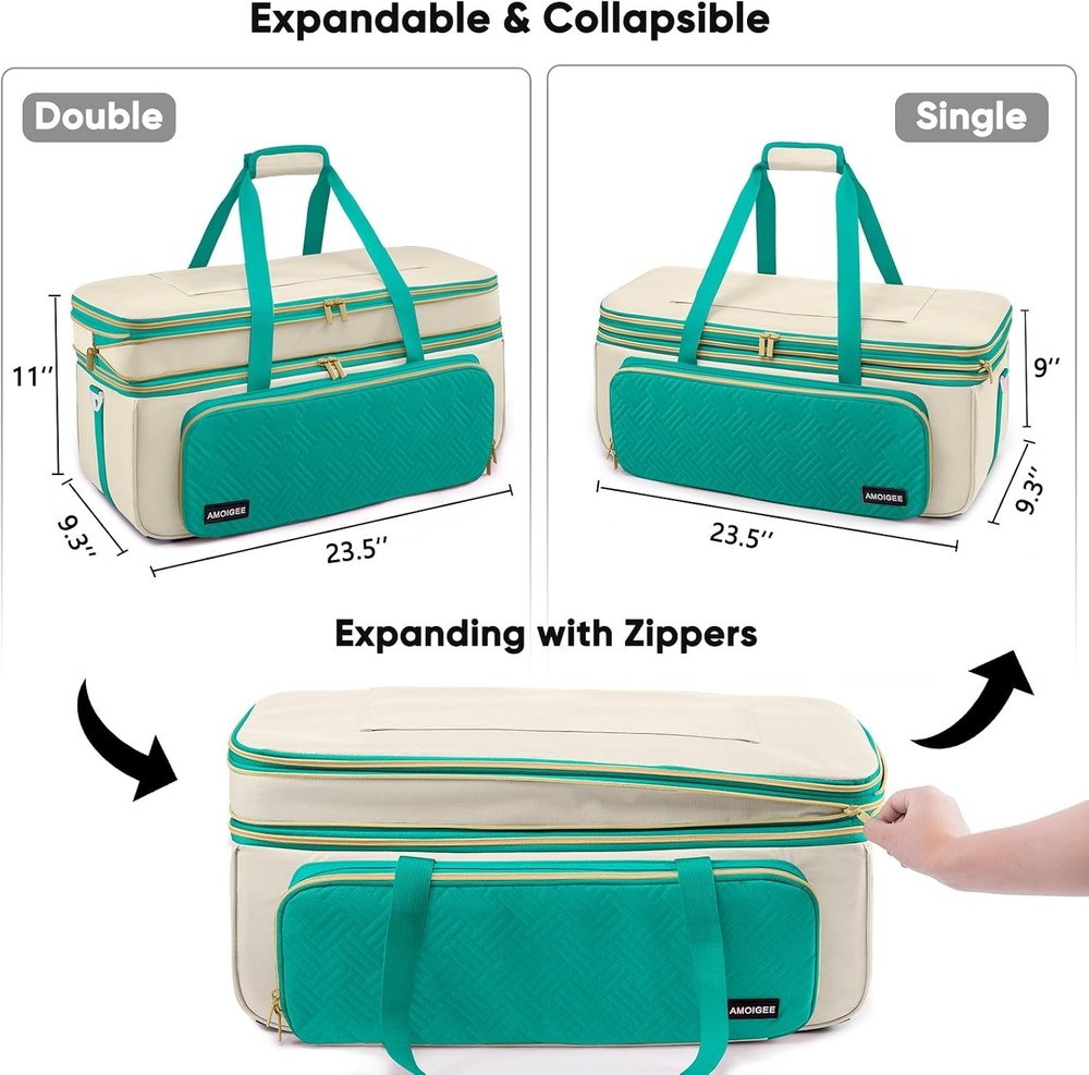 Double-Layer Carrying Case Compatible with Cricut Maker 4, Explore 4, Maker 3, E
