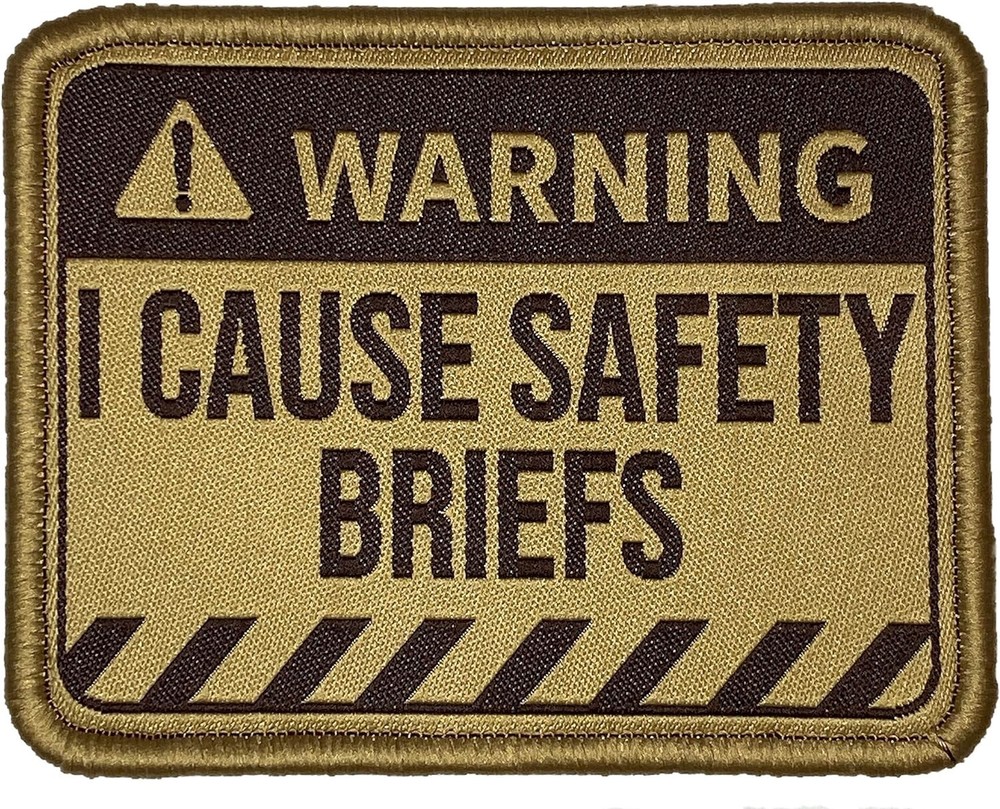 I Cause Safety Briefs - Woven Morale Patch with Hook Backing - Arid