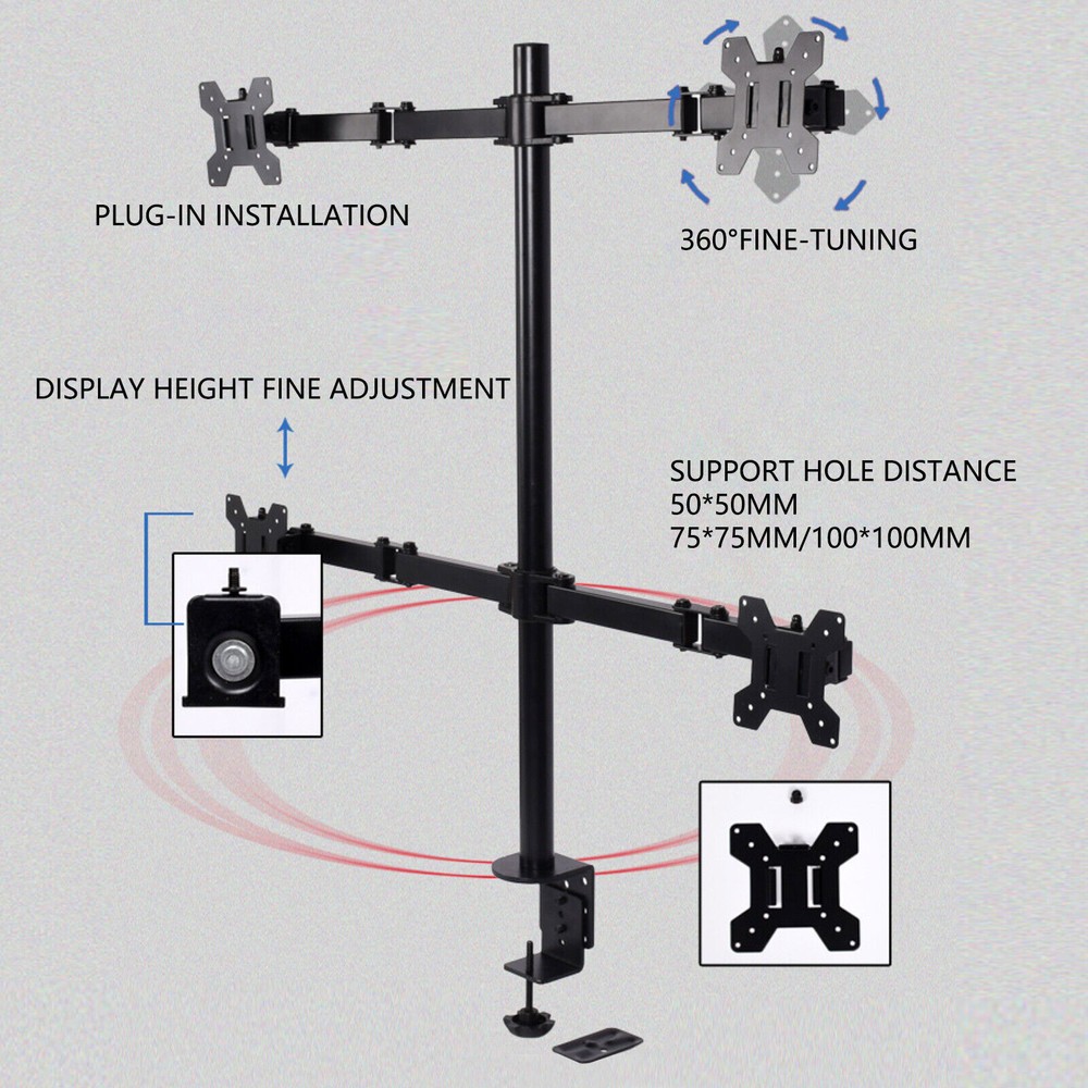 Multi Monitor Mount Gaming Pc Vertical Desktop Computer Stand Rack Screen Quad