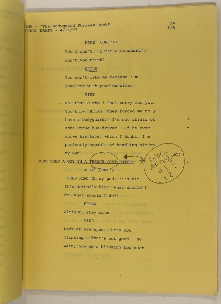 TED DANSON INK TV SCRIPT 1997 ANNOTATED “Bodyguard Strikes Back” Harry Hamlin
