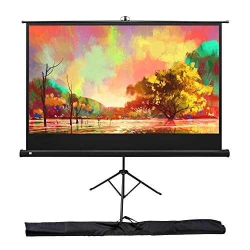 60 Inch Projector Screen with Stand | Pull Down Projection Backdrop for