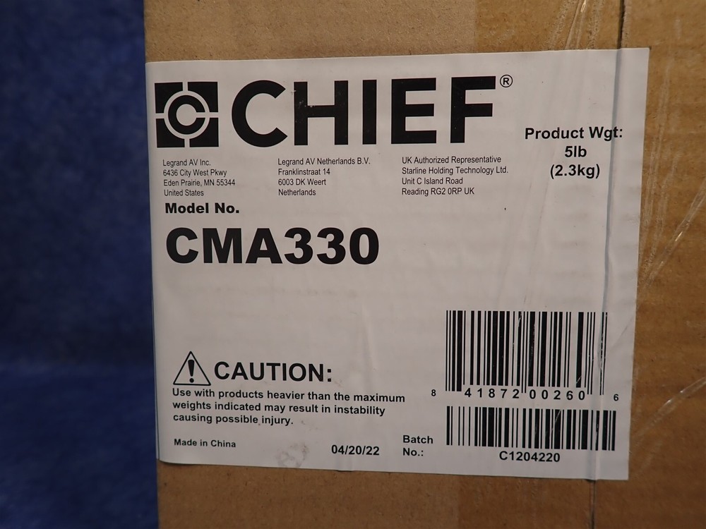 NEW Chief CMA330 8 x 8" Offset Fixed Ceiling Plate (S24)