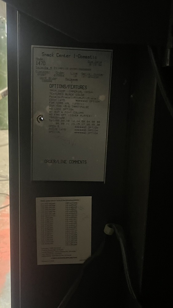 Rowe 4900 JR Snack Vending Machine