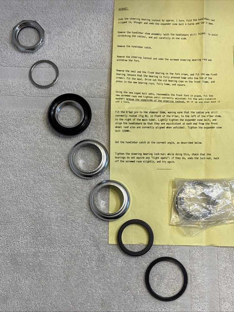 Brompton Headset -Steel - 1 1/8" Threaded - New with Brompton instructions