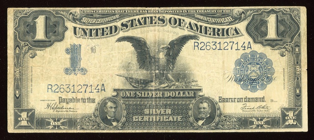 1899 Large Size $1 Silver Certificate Black Eagle