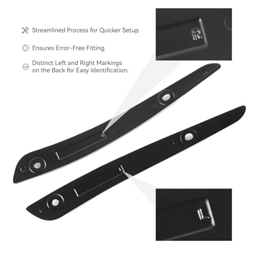 Side Road Glide Windshield Trim, Split Front Windscreen Side Molding Black