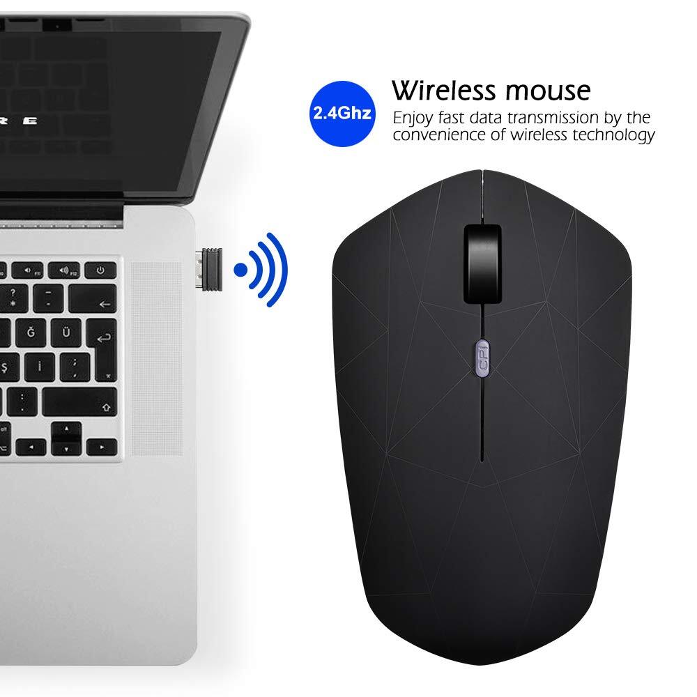 Rechargeable Wireless Mouse - Backlit Adjustable DPI USB Receiver for PC & Mac