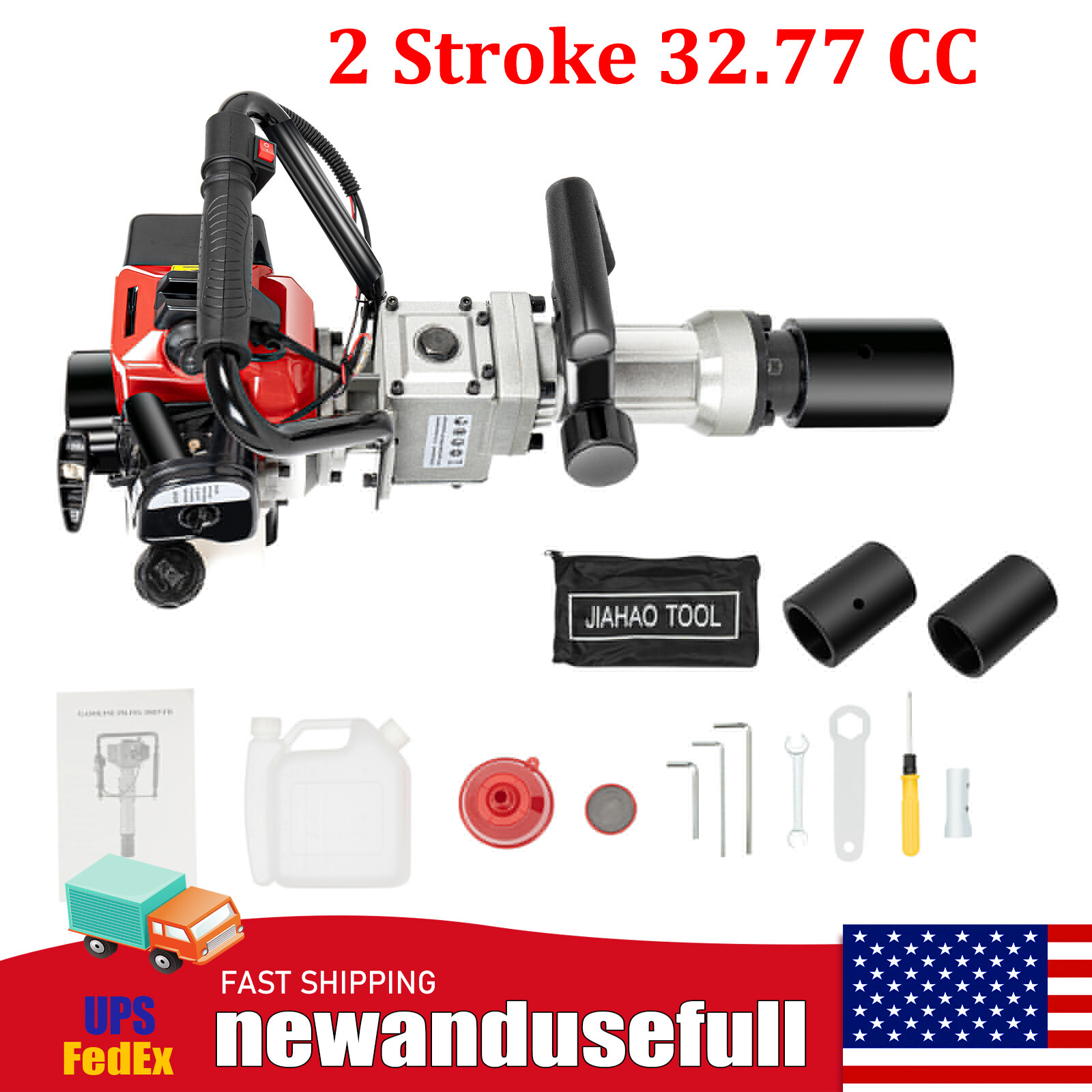 2 Stroke Heavy-Duty Gas Power T Post Driver Farm Gasoline Pile Driver Hammer