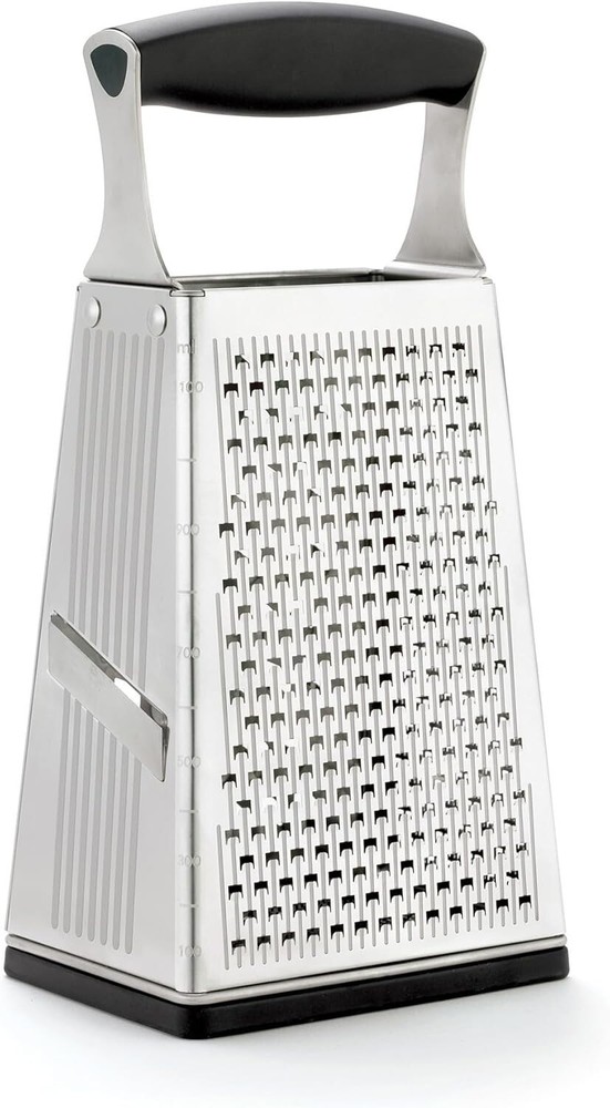 Premium 4-Sided Box Grater with Surface Glide Technology - Effortless Grating