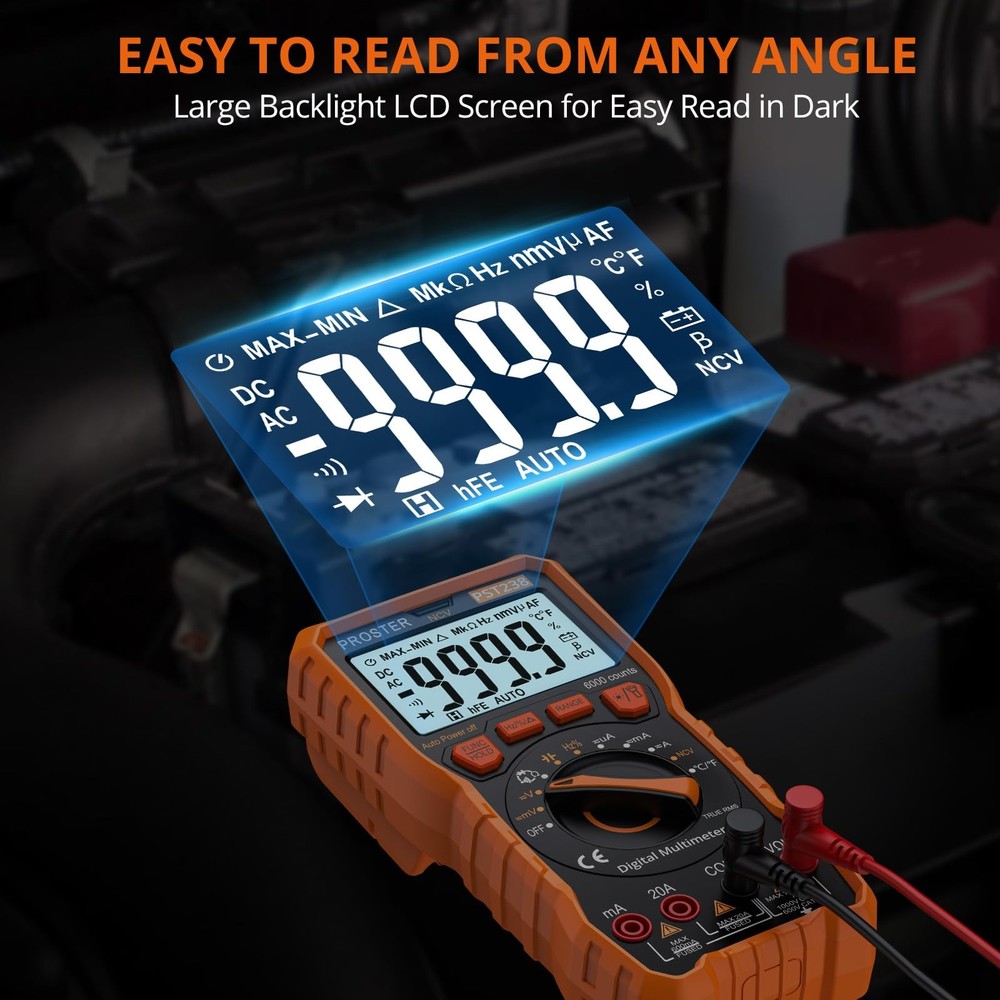 Digital Multimeter 6000 Count - TRMS Voltmeter Multimetro Digital Auto Range ...