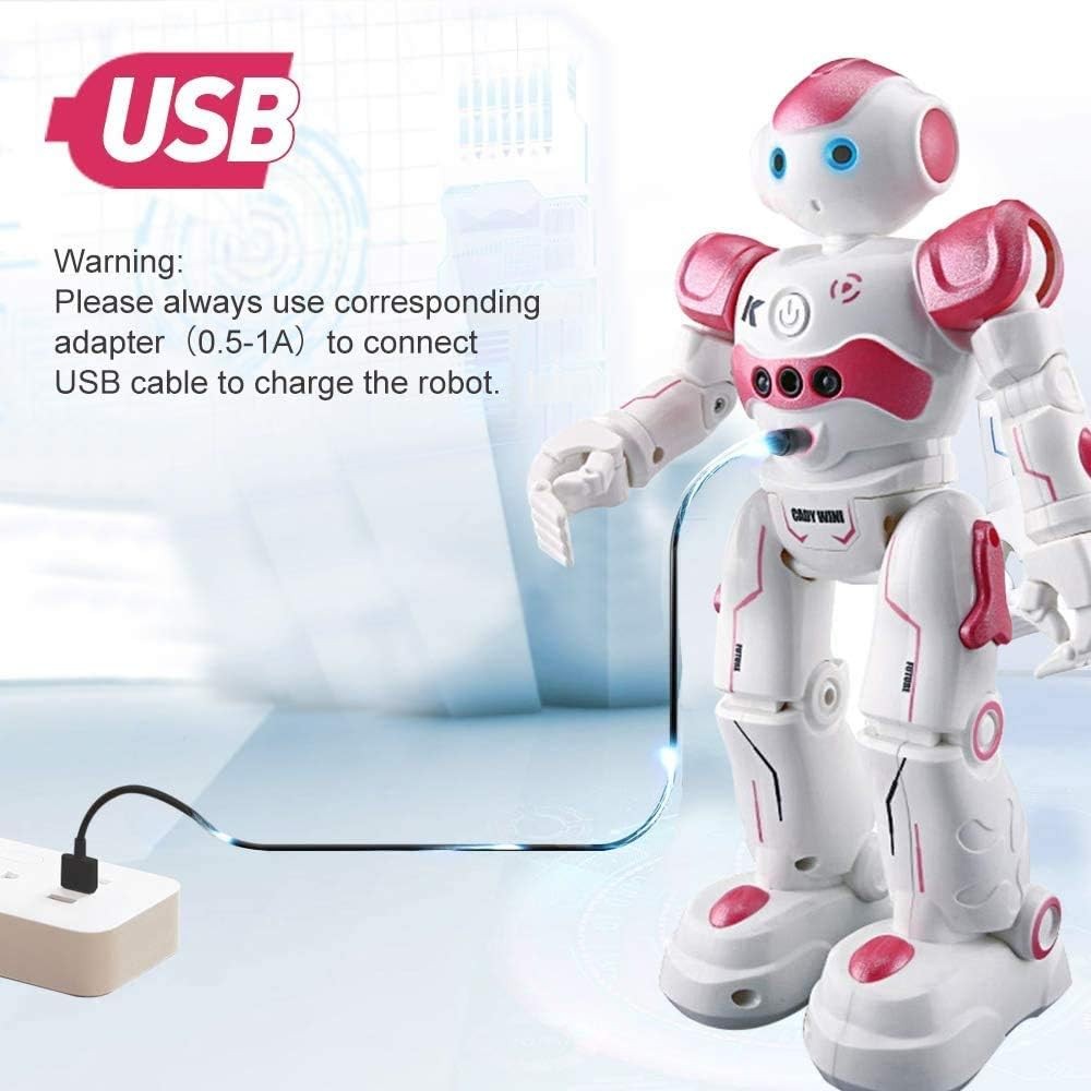 RC Robot Toys, Gesture & Sensing Programmable Remote Control Smart Robot Pink US