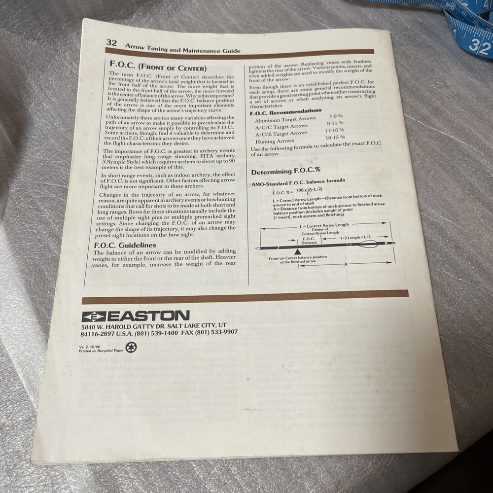 Easton Arrow Tuning And Maintenance Guide