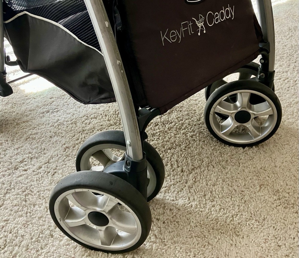 Chicco Keyfit Caddy Stroller - Replacement Front Wheels. - Silver Double Wheels.