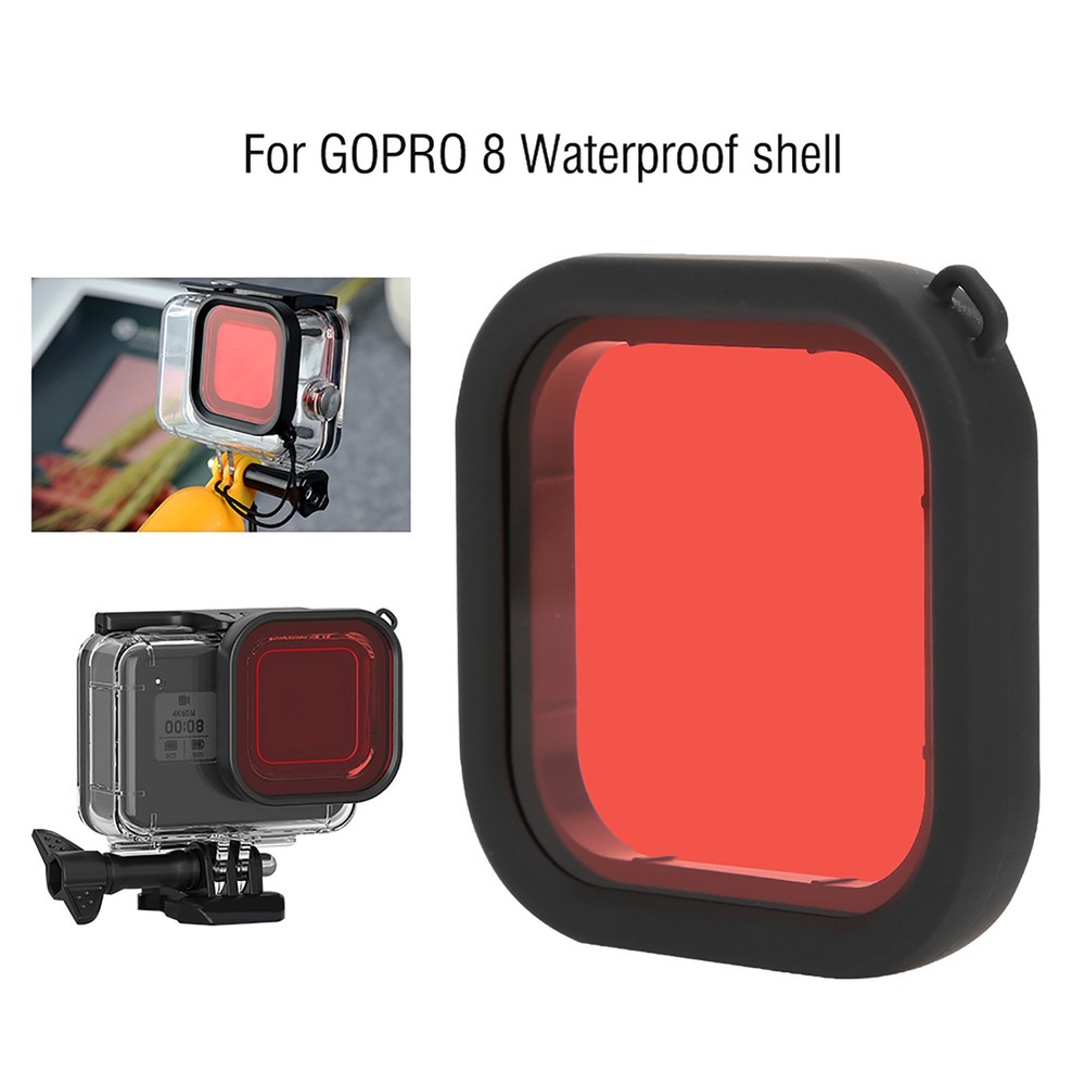 ABS Diving Lens Filter With Rope For 8 Action Camera Waterproof Shellred
