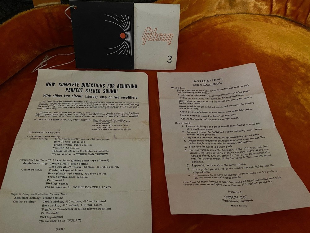 1968 Gibson ES345TD Stereo Instructions.