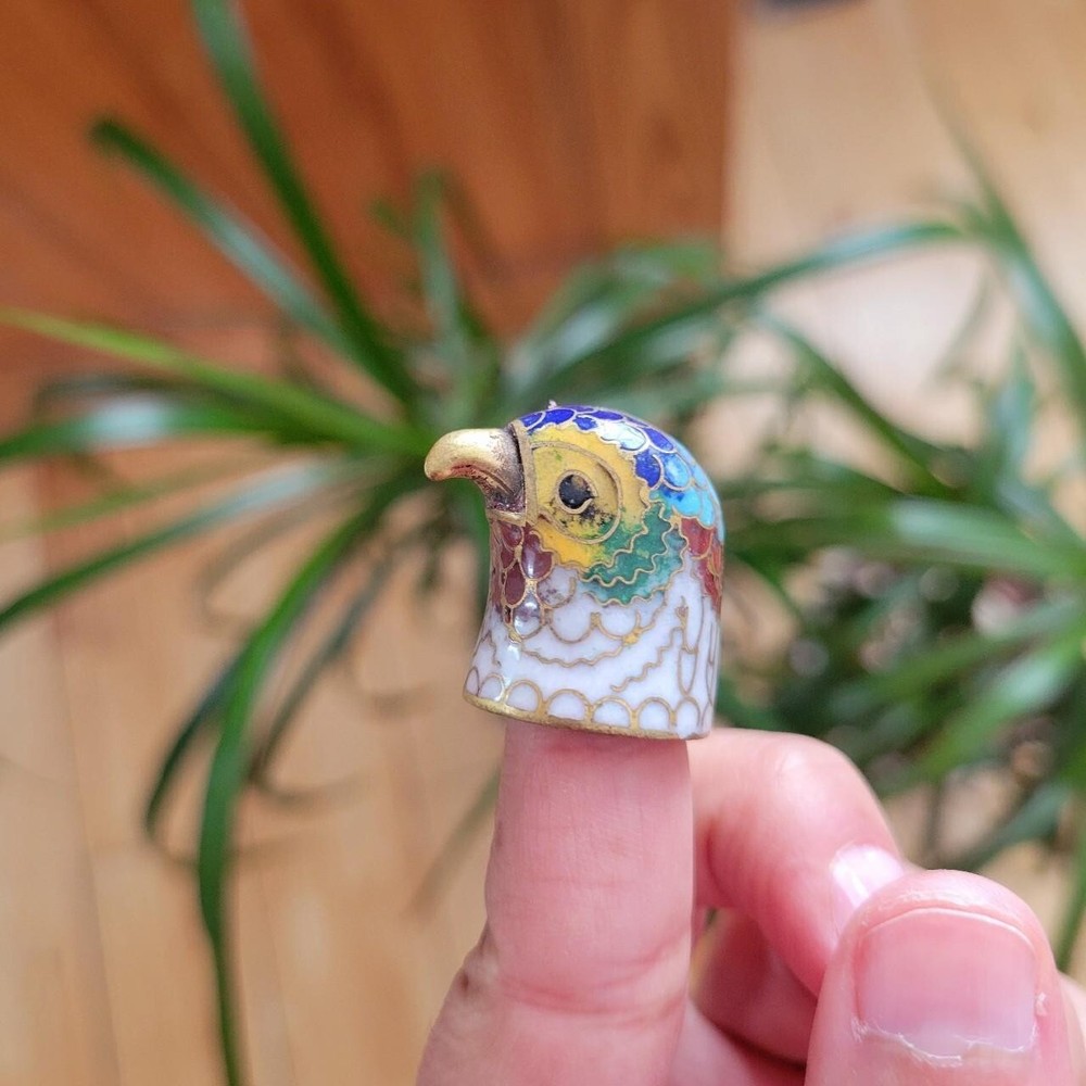 *RARE* Vintage Cloisonne Bird Thimble