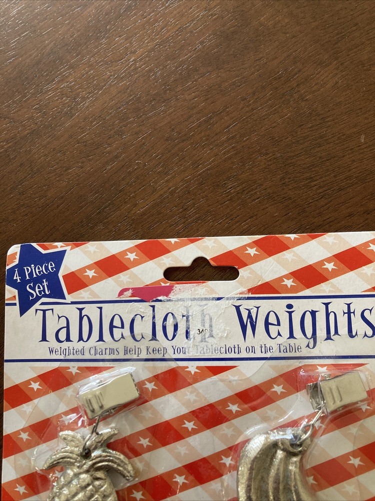Fruit Tablecloth Weights Silver Metal - New In Package