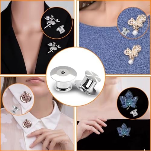 50 Pcs Metal Locking Pin Backs Pin Keepers Clasp Pin Backs Lockung Buckles