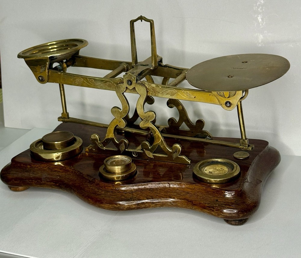JAMES & EDMUND RATCLIFF MAKERS VICTORIAN SOLID BRASS POSTAL OR GOLD SCALE