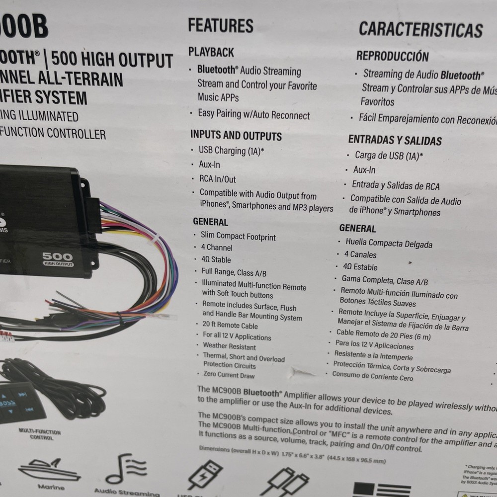 Boss Audio 500W Bluetooth MC900B Amplifier MC900B