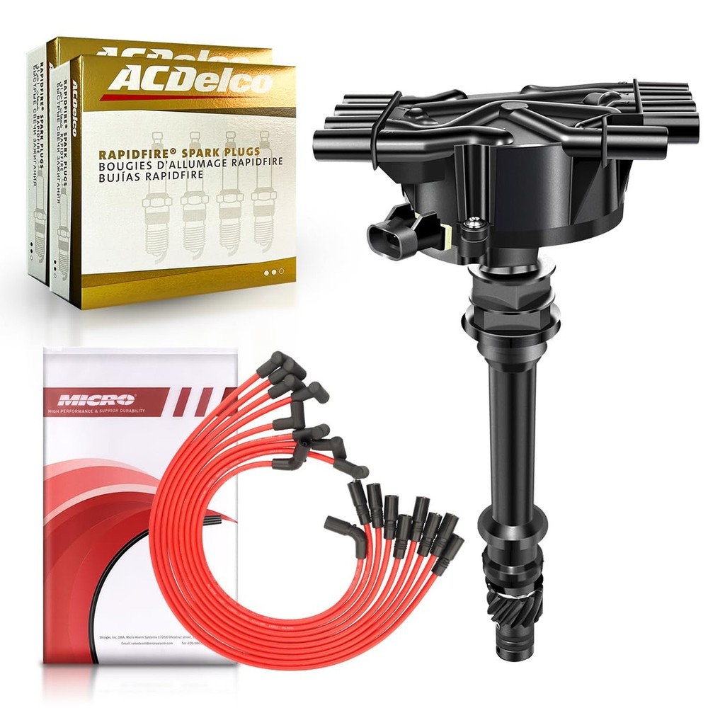 MAS Ignition Distributor & 8pcs ACDelco Platinum Spark Plugs & Wire... Fast Ship