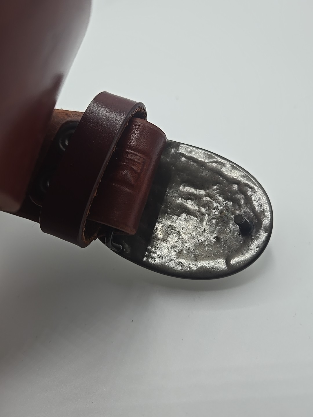 Replica Civil War Reenactment Confederate Belt Plate Brown Leather Belt Size 48