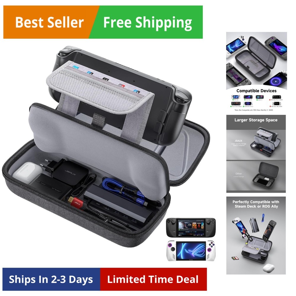 Carrying Case Compatible with Steam Deck/ROG Ally, Protective Hard Shell Trav...