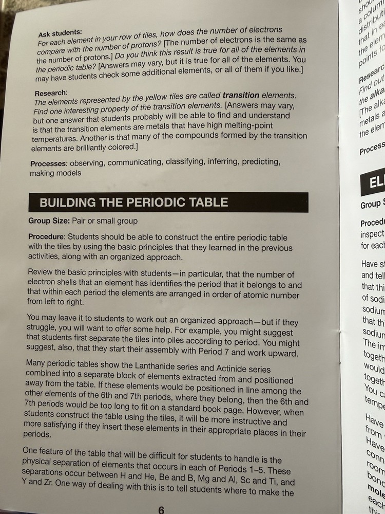 TWO COMPLETE SETS ETA Hand2mind Connecting Color Tiles Periodic Table Science