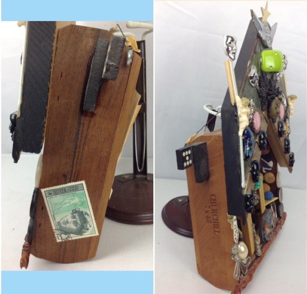 Whimsical Shadow Box Assemblage 3D Wall Art TESA Exhibit Abstract Funky OOAK