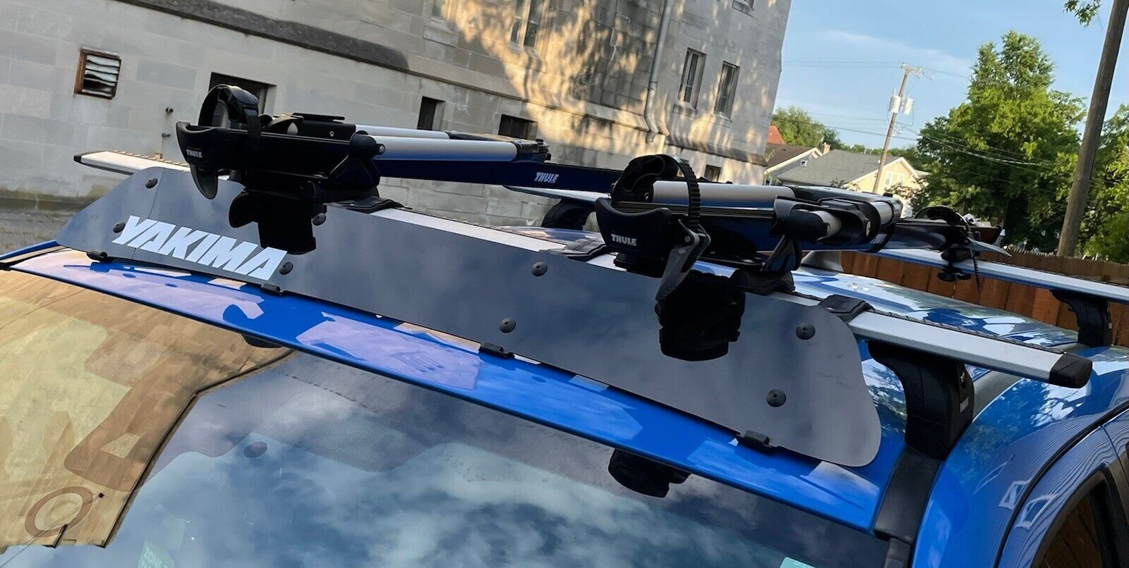 53"x6" Black Roof Rack Wind Faring Deflector For Cross Bar Basket Fit Ford Chevy