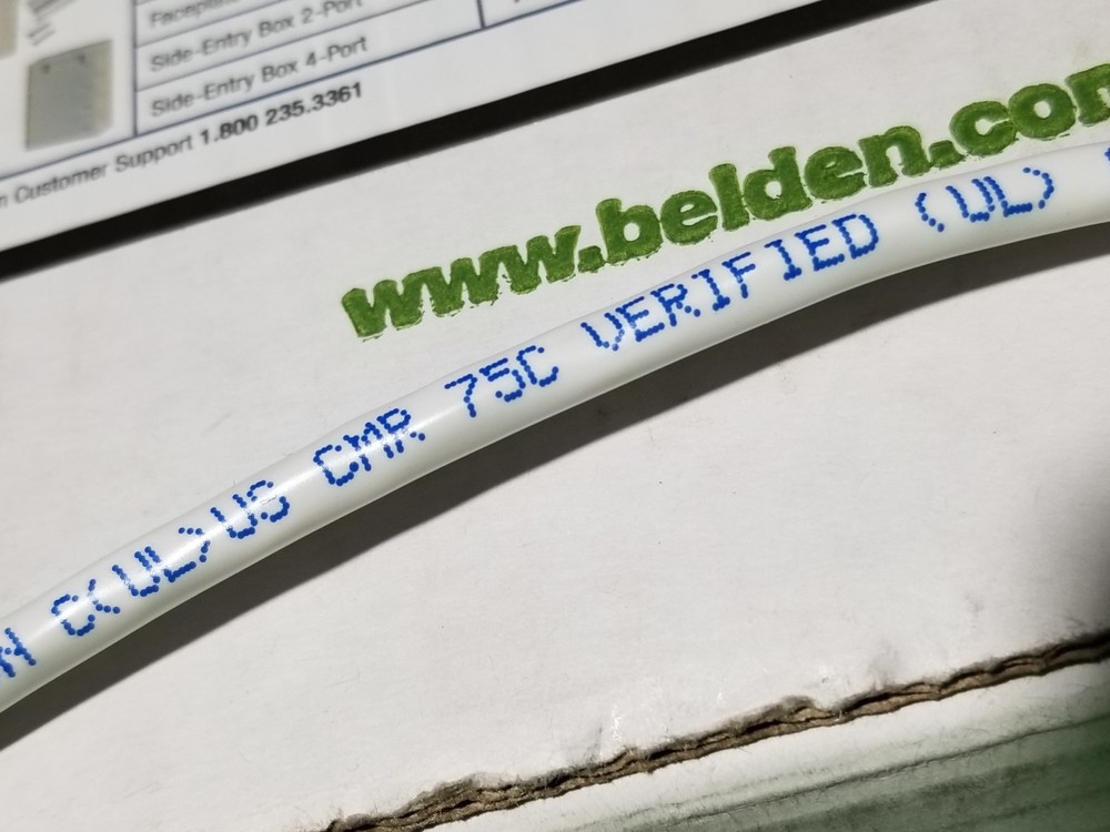 Belden 1700A 24/4P CAT5e UTP Bonded Pair DataTwist Network Cable CMR White/100ft