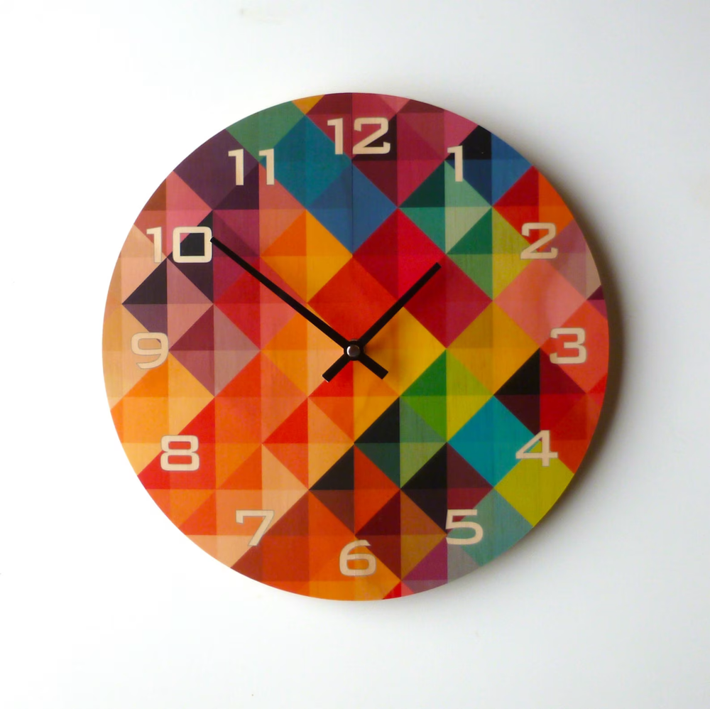 Objectify Grid2 Wall Clock With Numerals - Medium Size