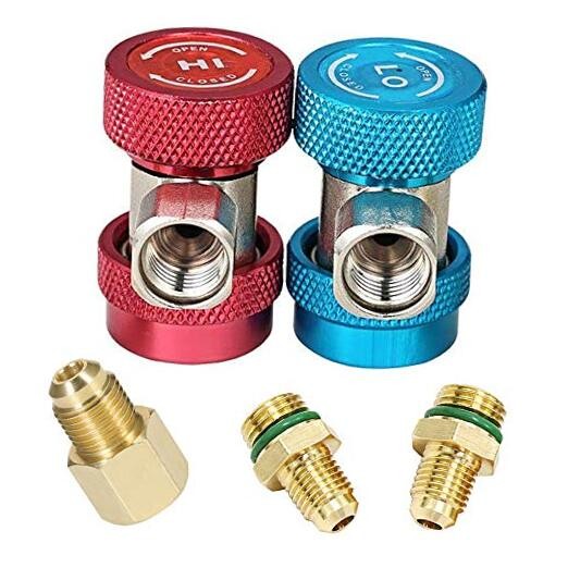 Adjustable R134a Quick Coupler High Low Conversion Adapter Fittings,