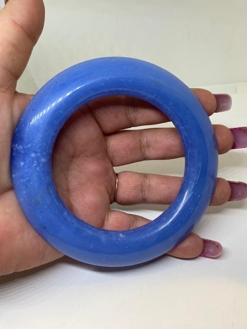 Blue Lucite Plastic Bangle Bracelet