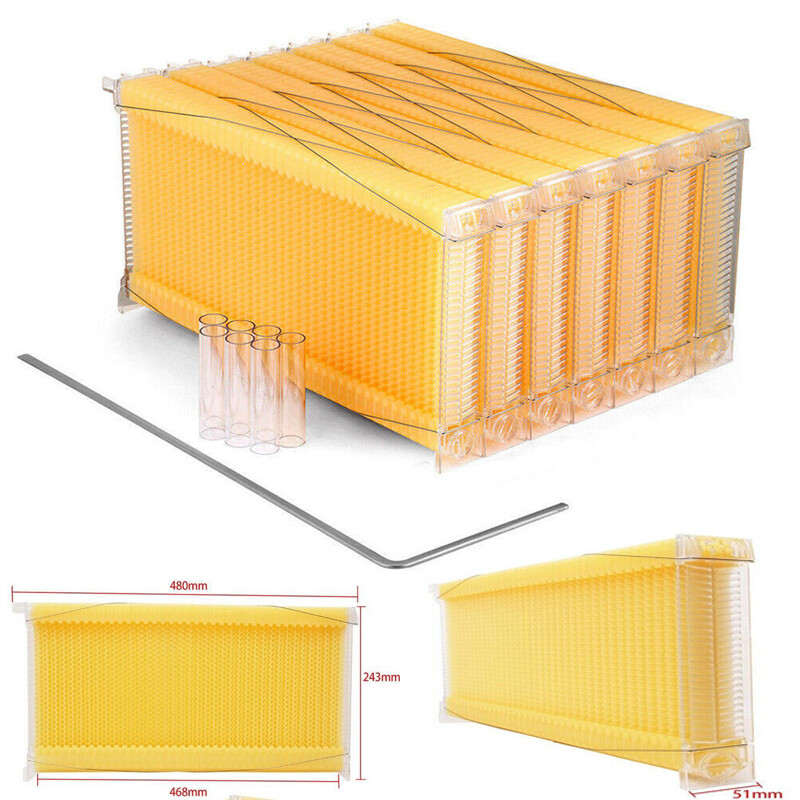 7x Auto Bee Frames Honey Plastic Beehive Frames for Brood Beekeeping Box House