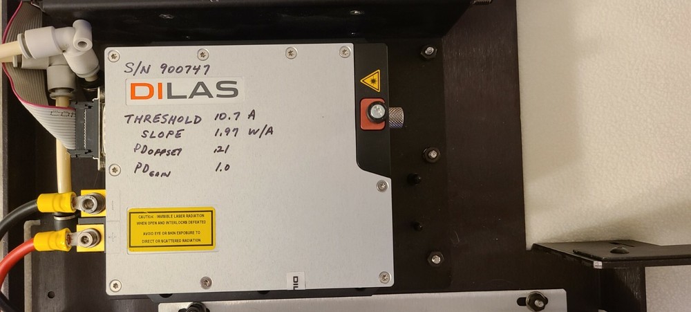 Coherent Laser Dilas with cooling block, interface unit and power supply.