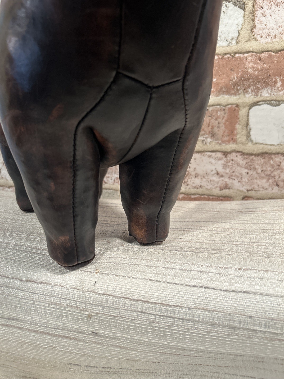 Vintage DIMITRI OMERSA Leather Dog Abercrombie Fitch Footstool Ottoman