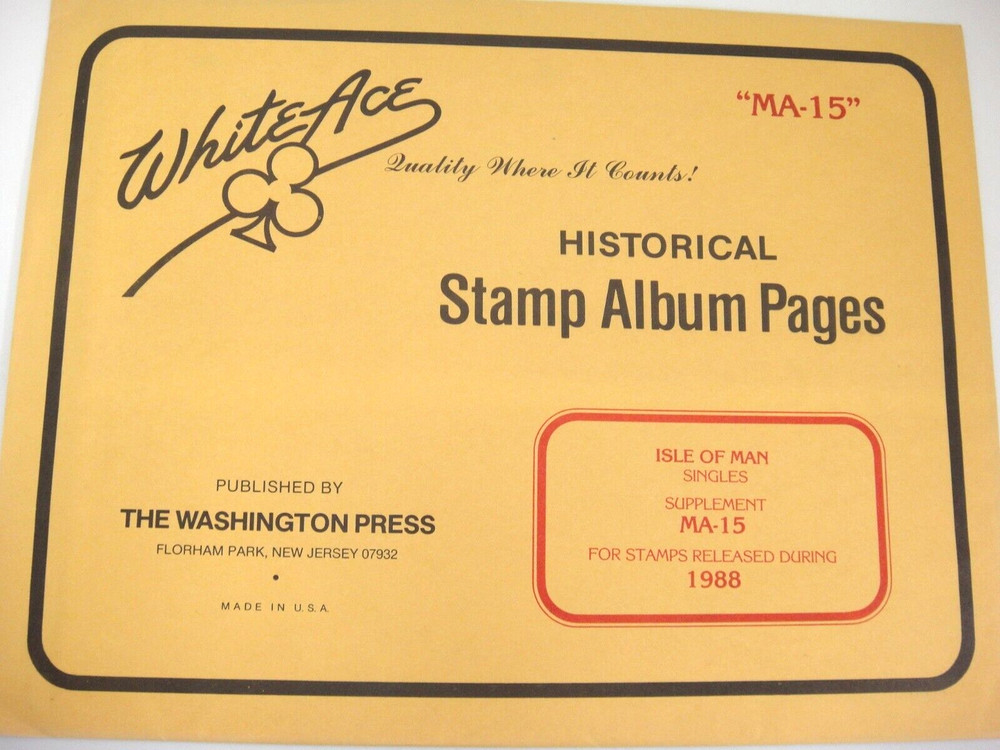 White Ace 1988 Isle of Man Stamp Singles Supplement MA-15 NOS