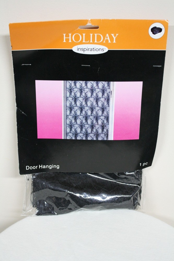 Black Lace Spider Web Door Hanging Panel Drape Halloween